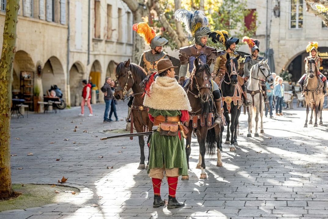medieval knights on horseback